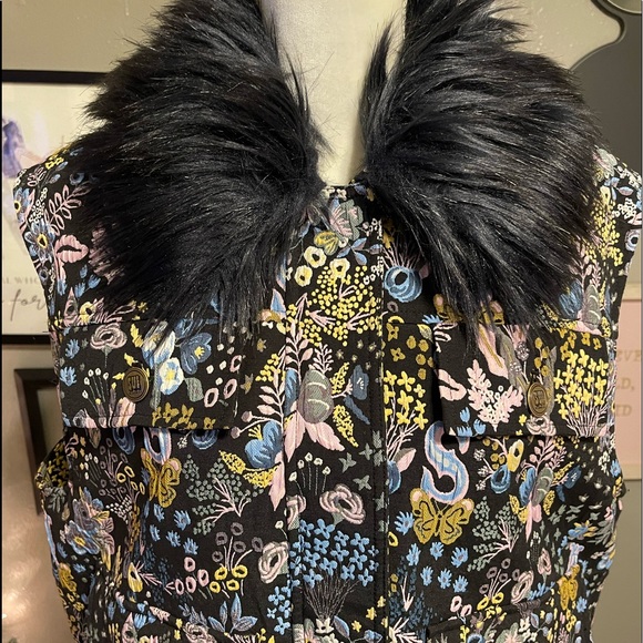 Sui by Anna Sui Colorful Tapestry Fur Vest L - Picture 12 of 17